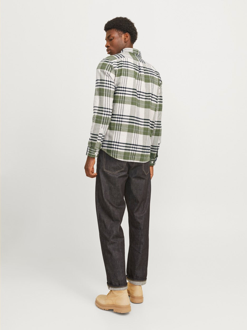 Jprblunorris Flannel Ls Shirt Bf Ln - Groen Dessin