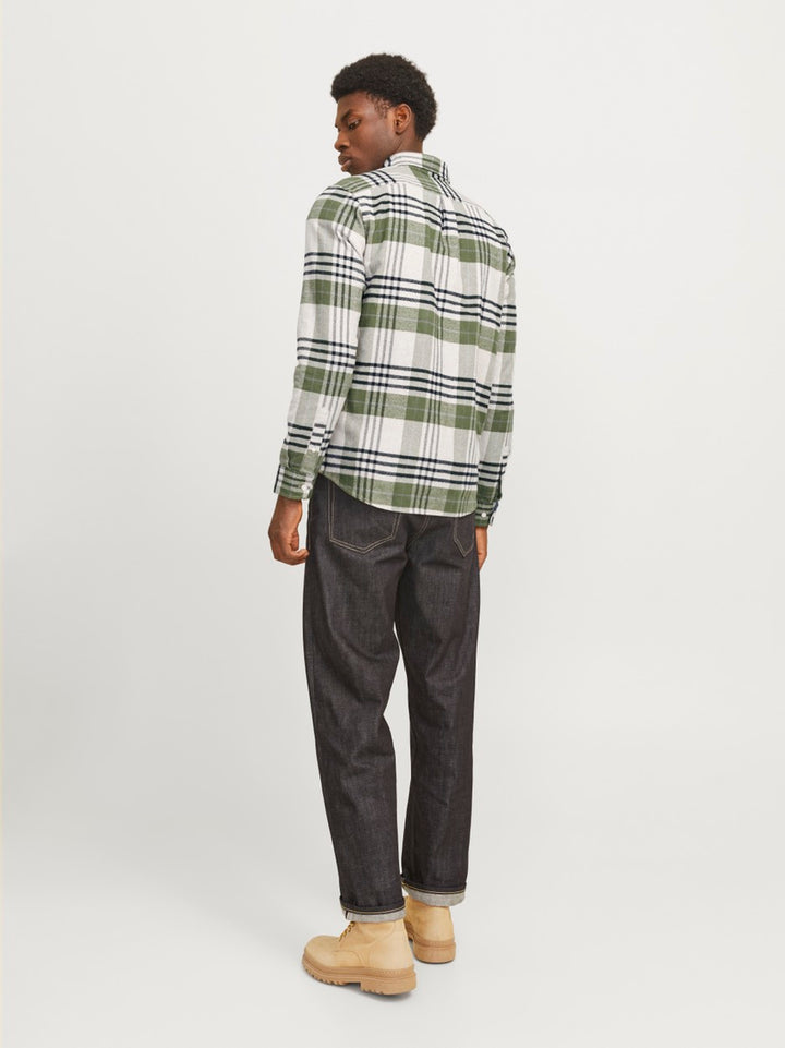 Jprblunorris Flannel Ls Shirt Bf Ln - Groen Dessin