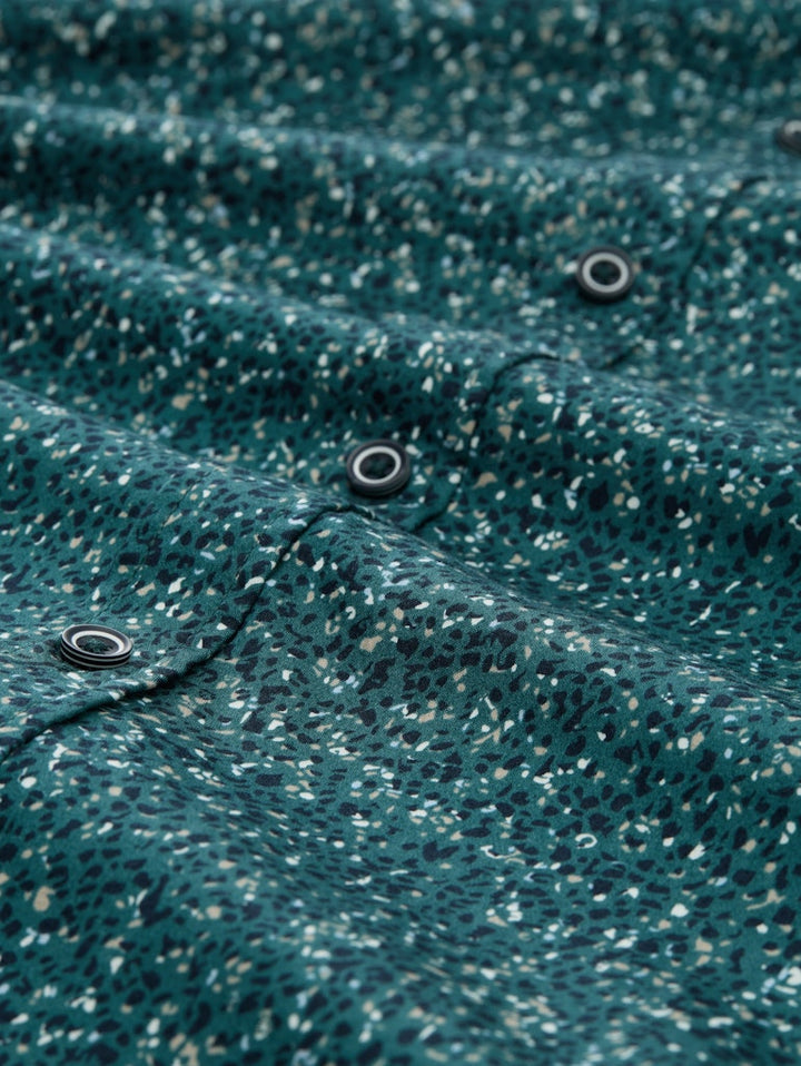 Coulrful Printed Stretch Shirt - Groen Dessin