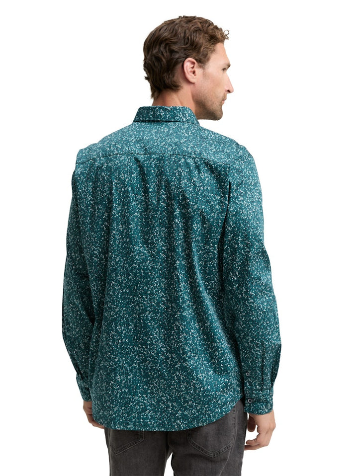 Coulrful Printed Stretch Shirt - Groen Dessin