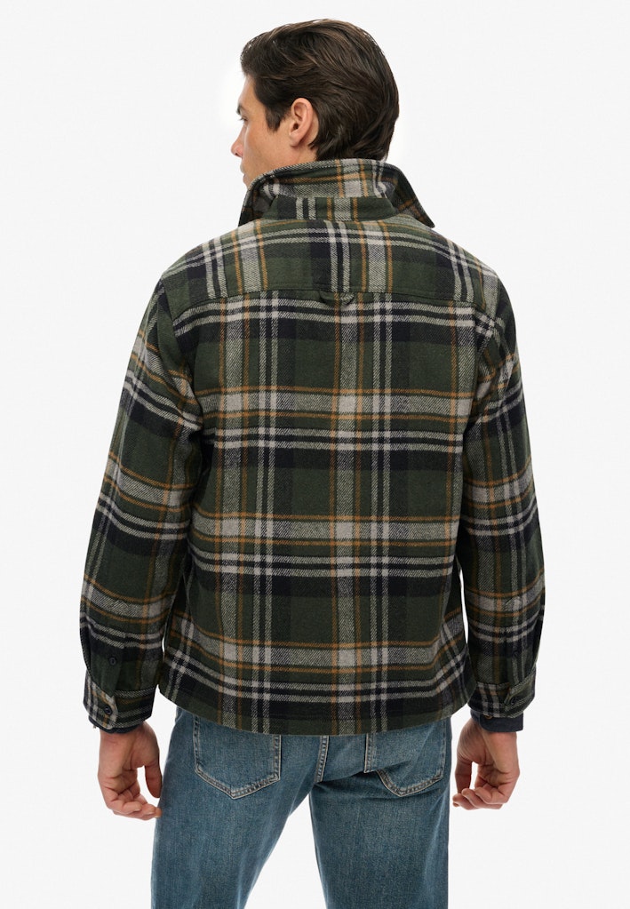 Wool Miller Overshirt Met Rits - Groen Dessin