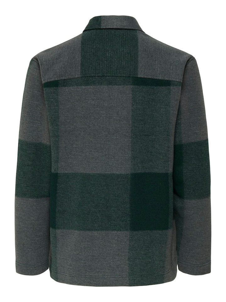 Onswake Checked Zip Overshirt - Groen Dessin