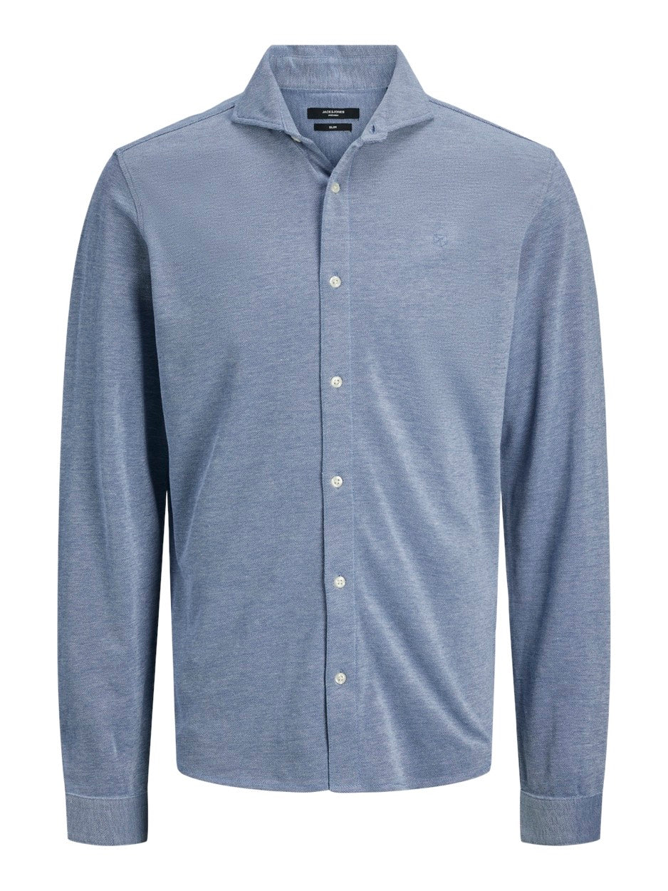 Jprblalance Pique L/s Shirt Smu - Lichtblauw