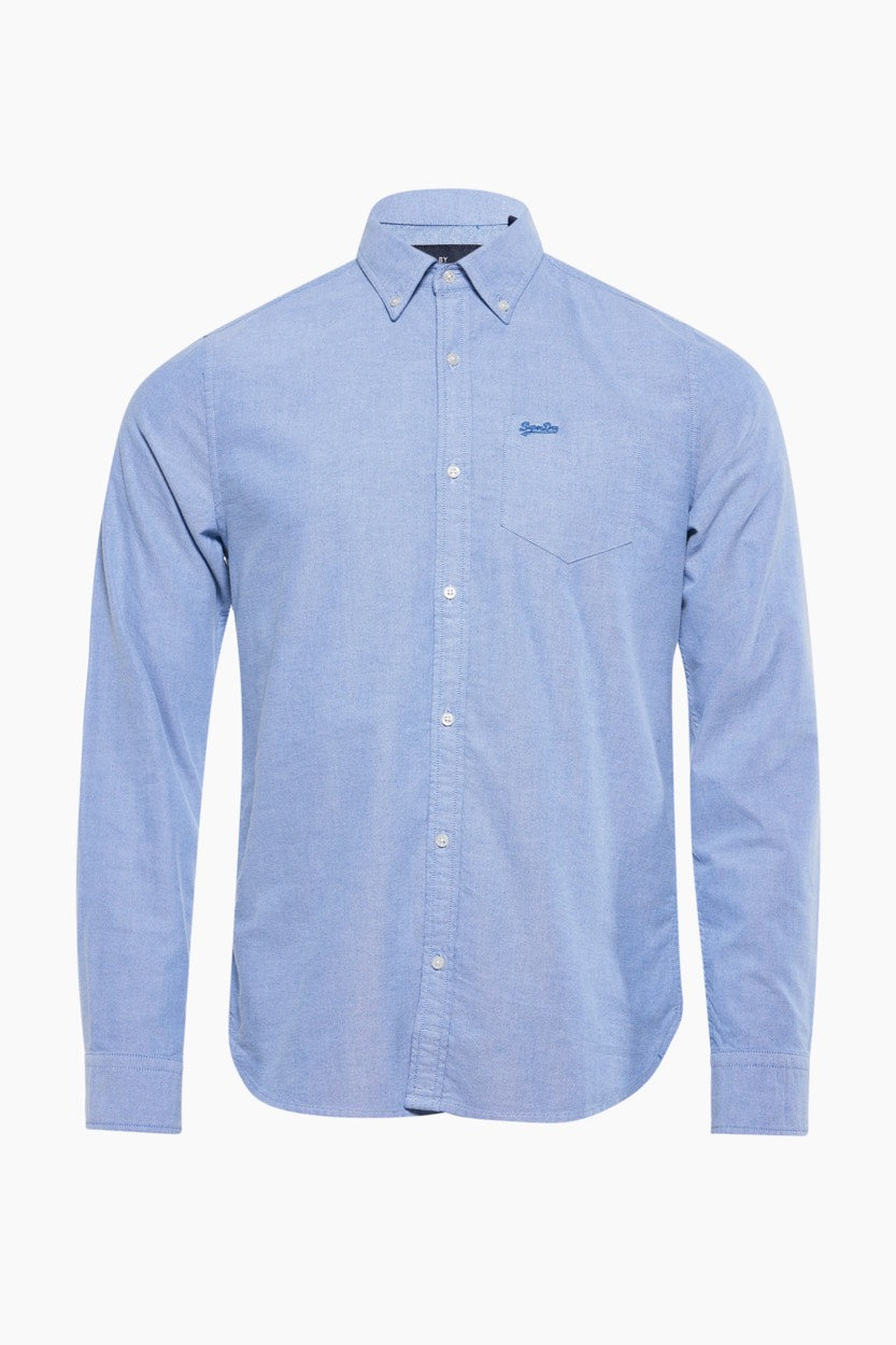 Organic Cotton Long Sleeve Oxfort Shirt - Lichtblauw