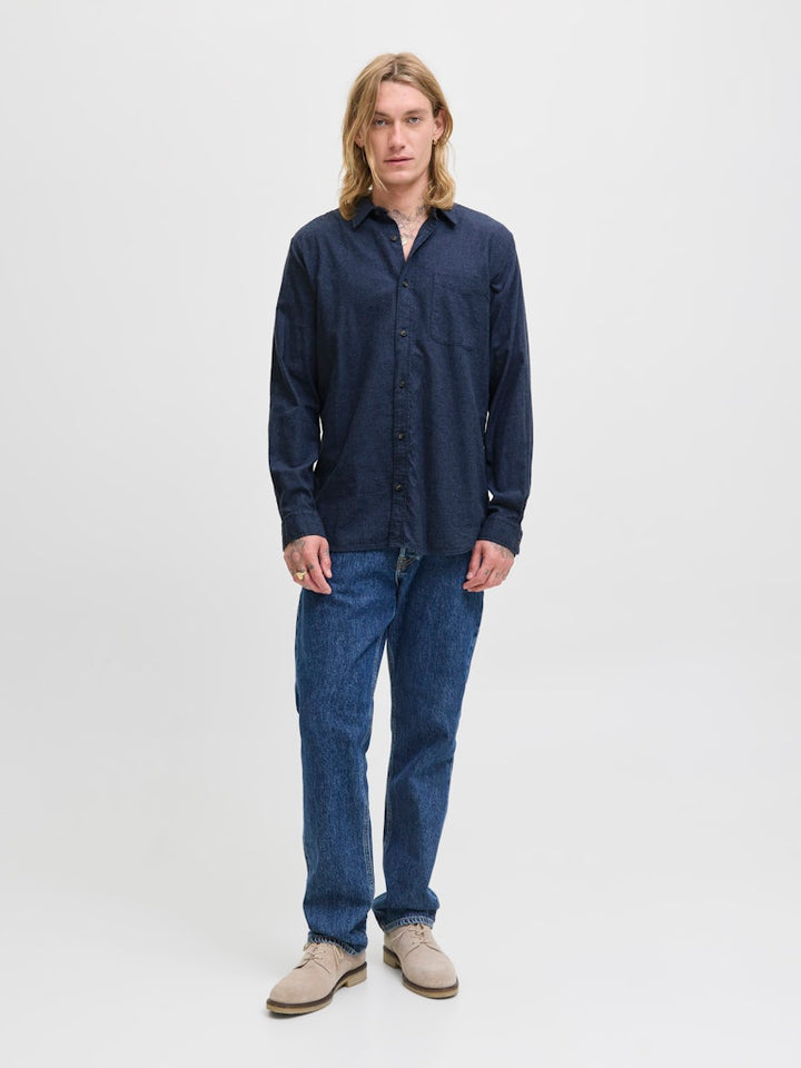 Jjeclassic Melange Shirt L/s Noos - Navy