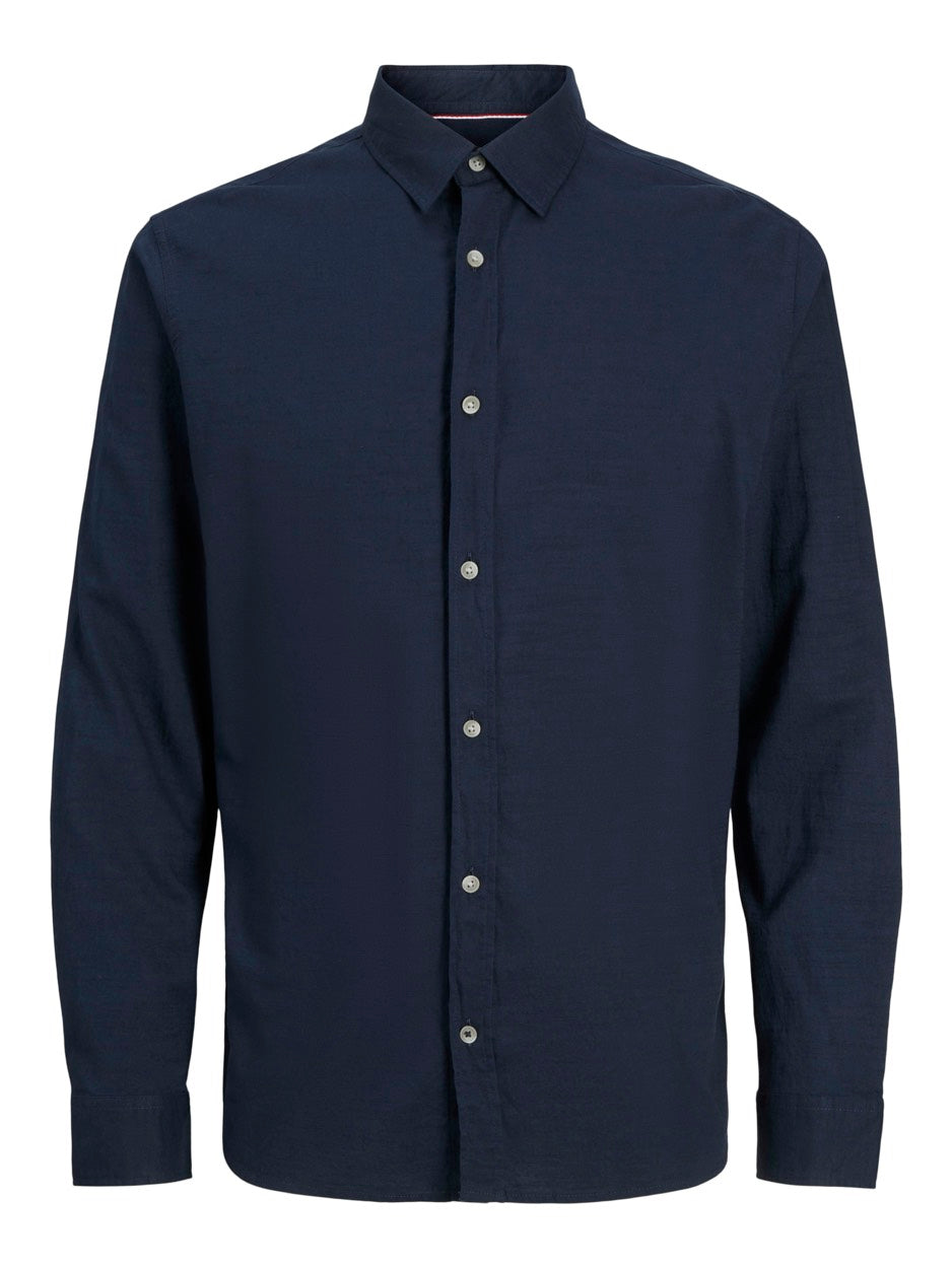Jjpierre Slub Shirt Ls - Navy