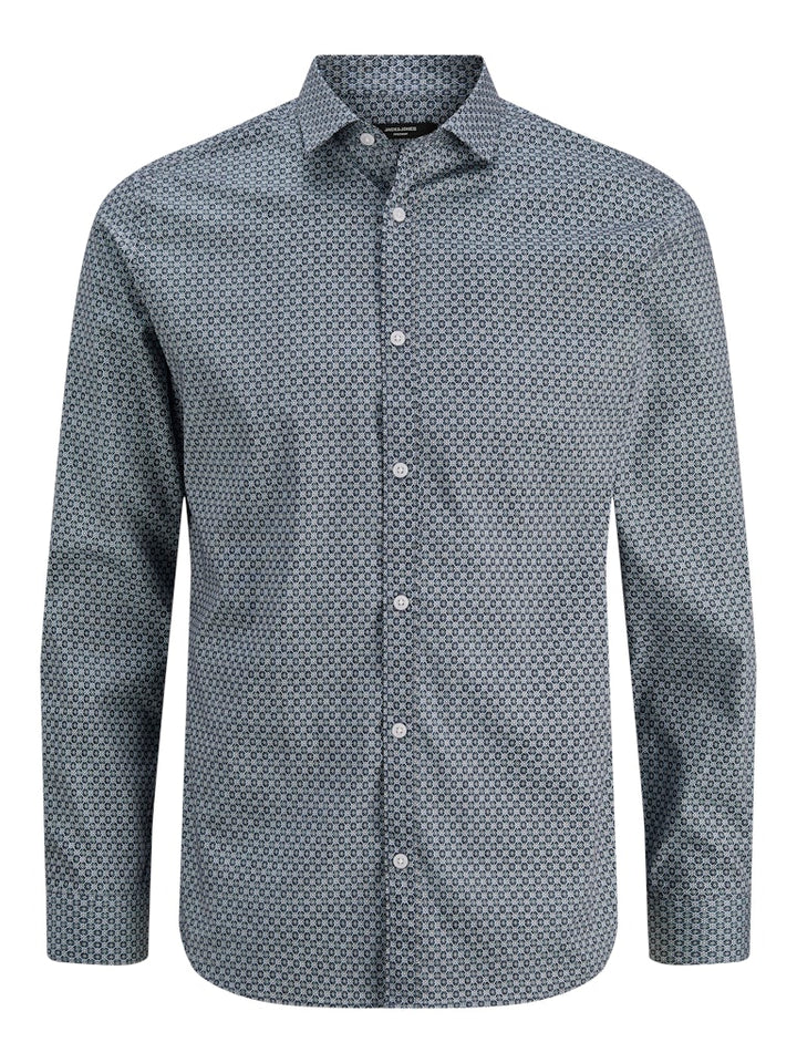 Jprblablackpool Stretch Aop Ls Shirt Sn - Blauw Dessin