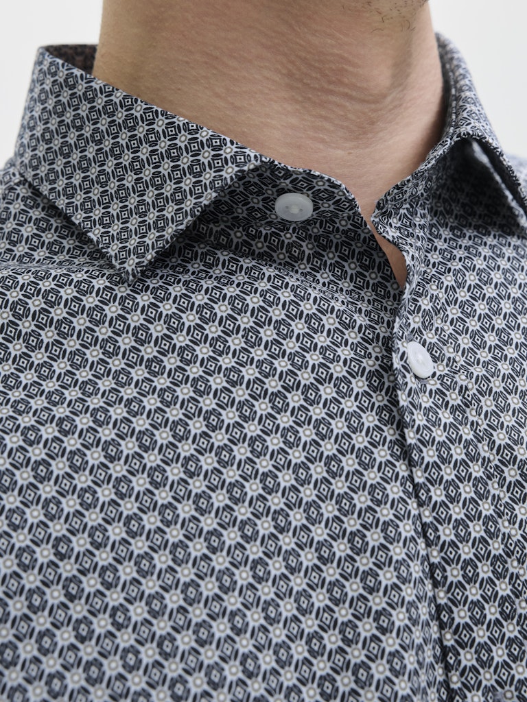 Jprblablackpool Stretch Aop Ls Shirt Sn - Blauw Dessin