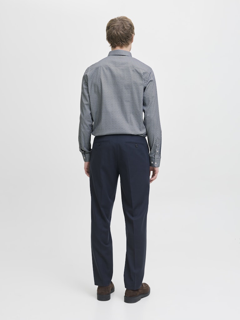 Jprblablackpool Stretch Aop Ls Shirt Sn - Blauw Dessin