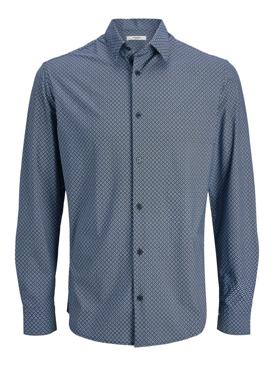 Jprblaactive Stretch L/s Shirt - Blauw Dessin