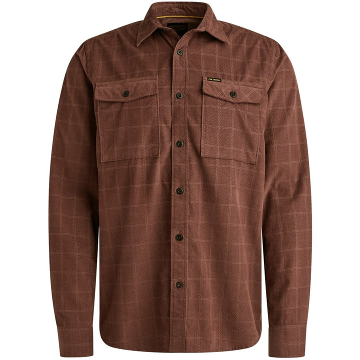 Long Sleeve Shirt Fine Corduroy - Bordeaux