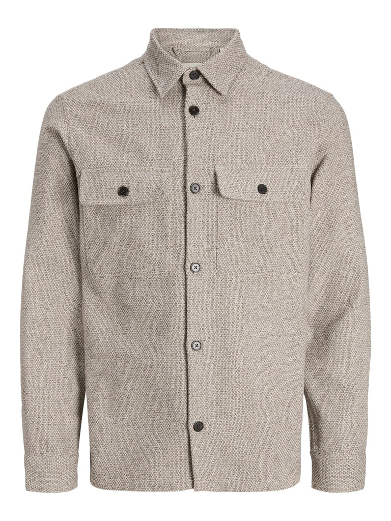 Jprrayle Melange Solid L/s Overshirt Sn - Bruin Dessin