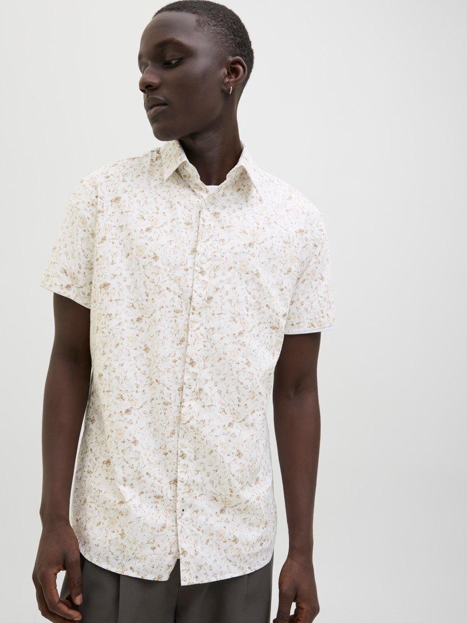 Jprblasummer Print S/s Shirt Sn - Zand Dessin