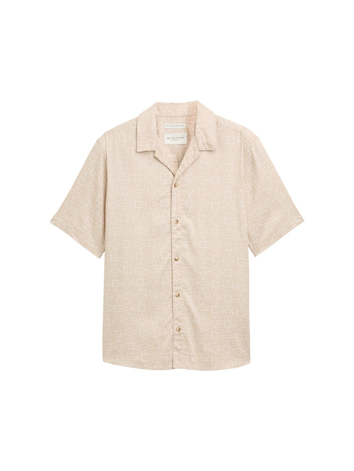 Overhemd Print S/s - Ecru Dessin