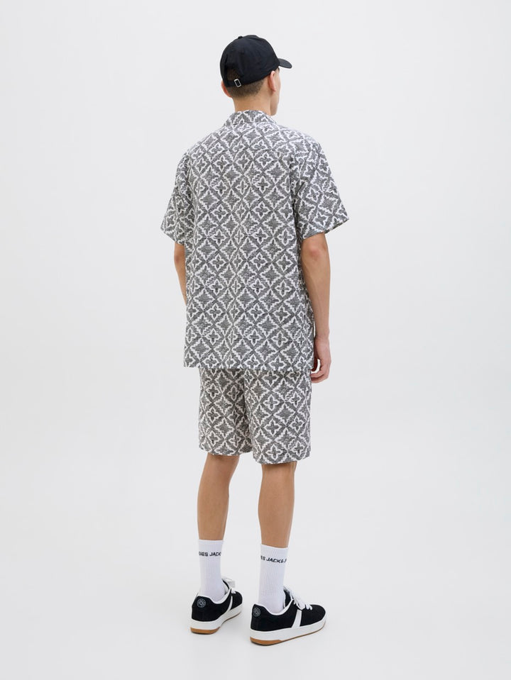 Jorseersucker Aop Shirt Ss - Wit Dessin