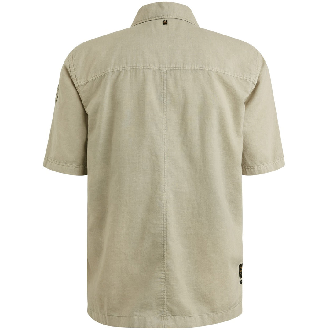 Short Sleeve Shirt Ctn Linen - Olijf