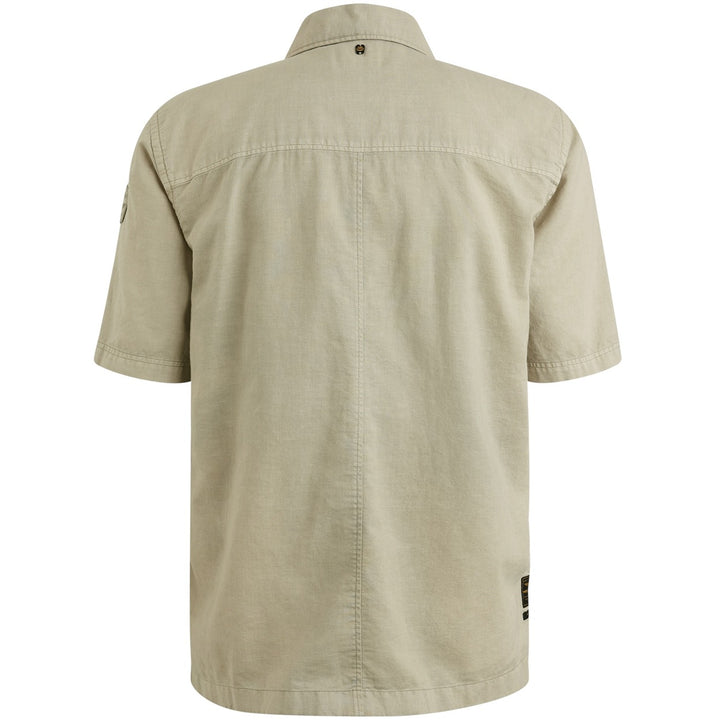 Short Sleeve Shirt Ctn Linen - Olijf