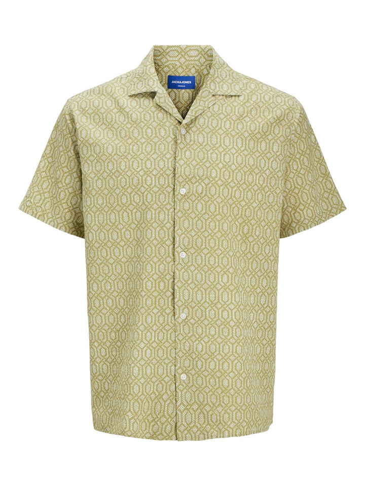 Jorseersucker Aop Shirt Ss - Groen Dessin