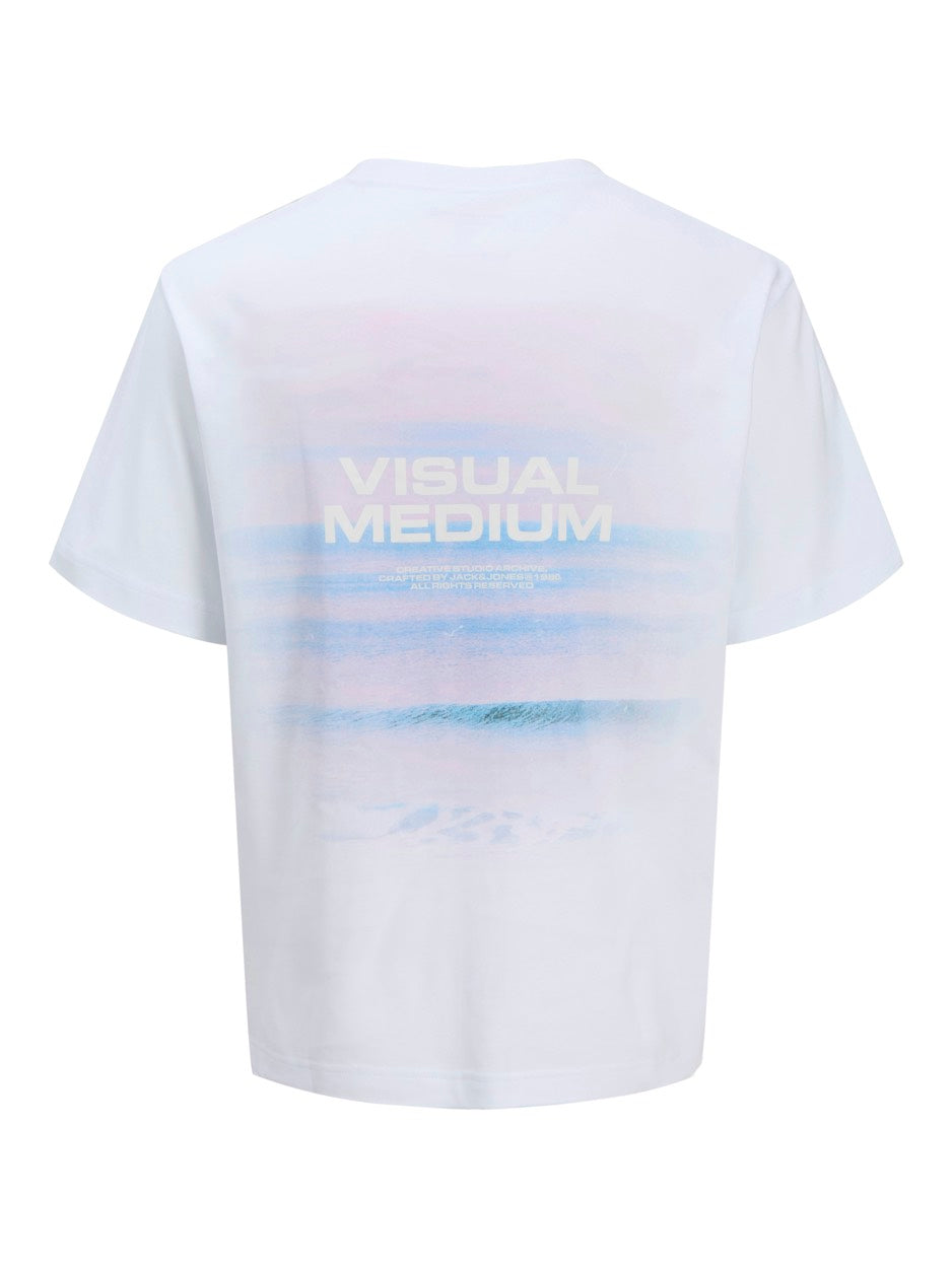 Jcosago Photo Back Tee Ss Crew Neck - Wit