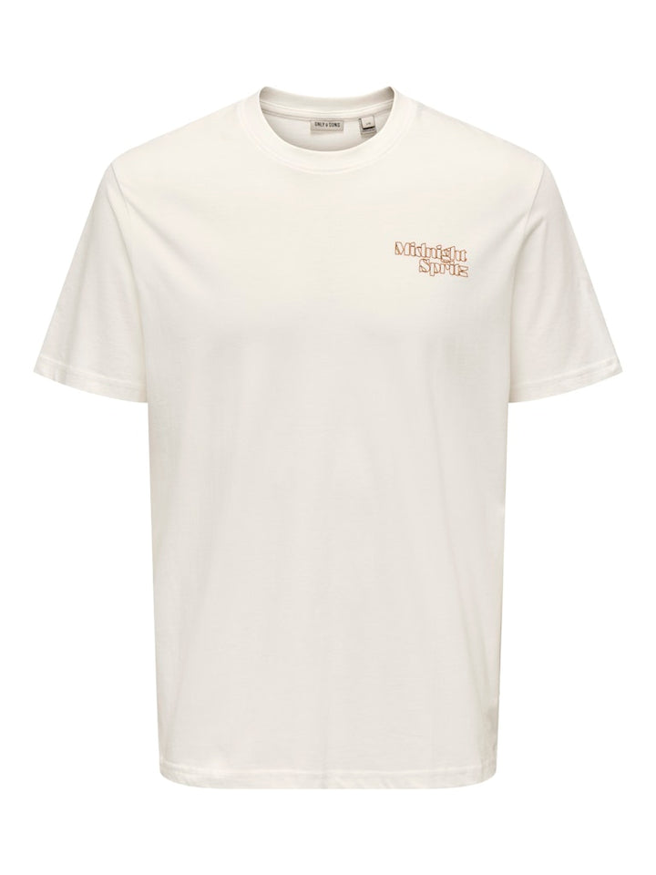 Onschris Life Reg Ss Tee - Off-white