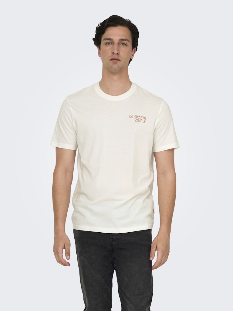 Onschris Life Reg Ss Tee - Off-white