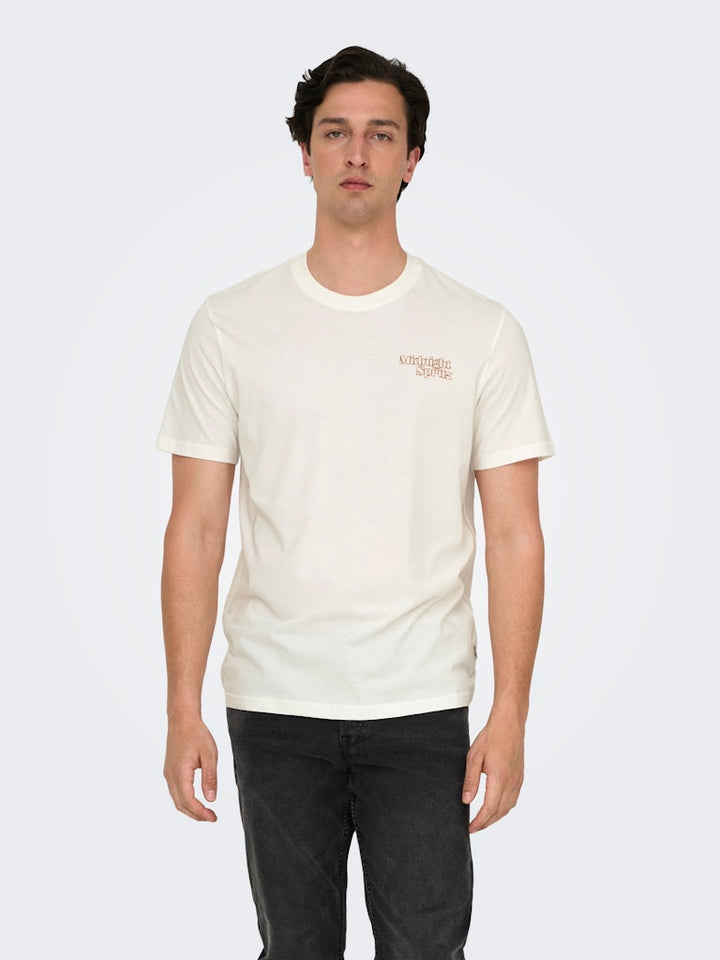 Onschris Life Reg Ss Tee - Off-white