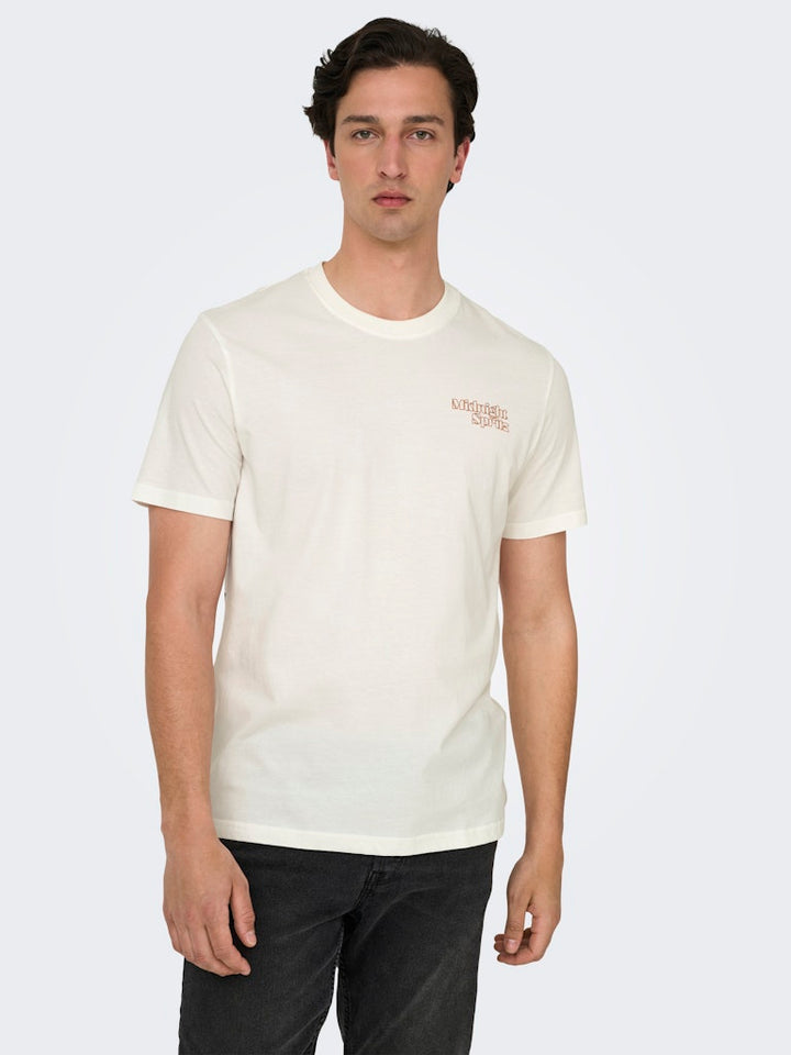 Onschris Life Reg Ss Tee - Off-white