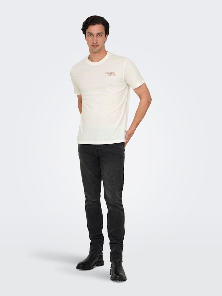 Onschris Life Reg Ss Tee - Off-white