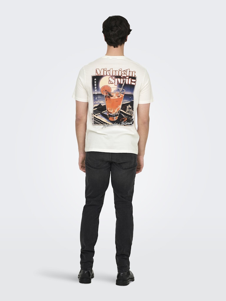 Onschris Life Reg Ss Tee - Off-white