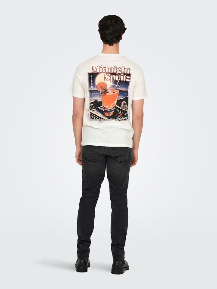 Onschris Life Reg Ss Tee - Off-white