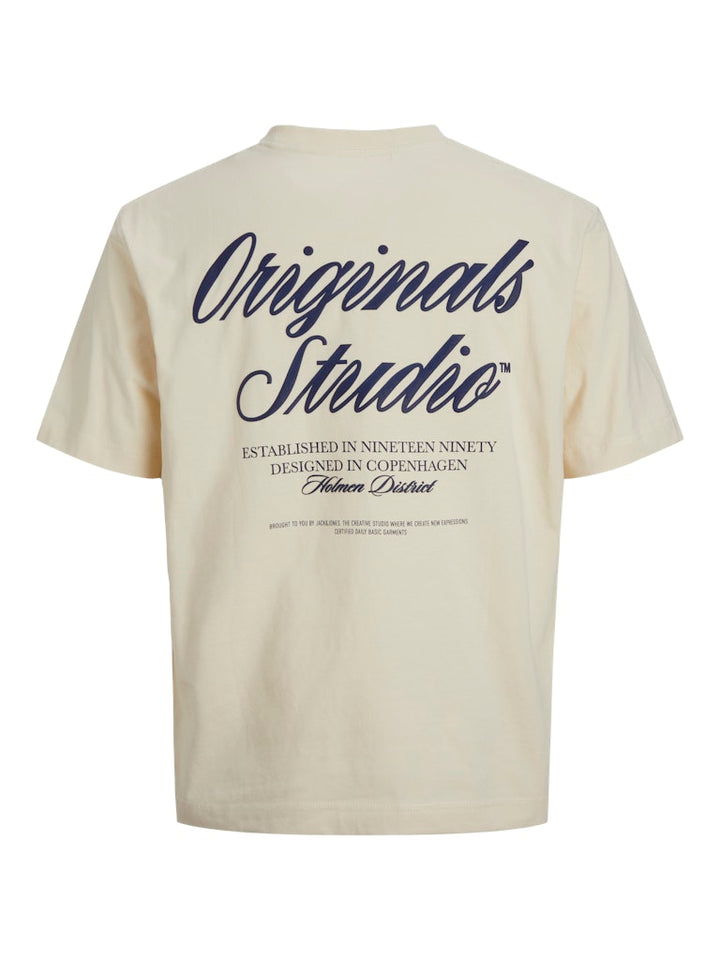 Jornorrebro Typo Tee Ss Crew Neck Noos - Ecru