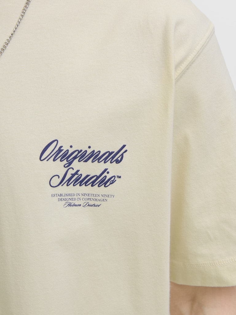 Jornorrebro Typo Tee Ss Crew Neck Noos - Ecru