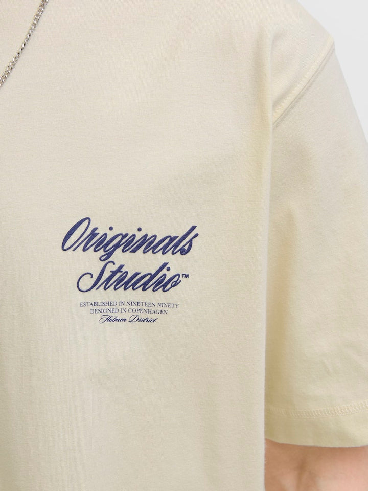 Jornorrebro Typo Tee Ss Crew Neck Noos - Ecru