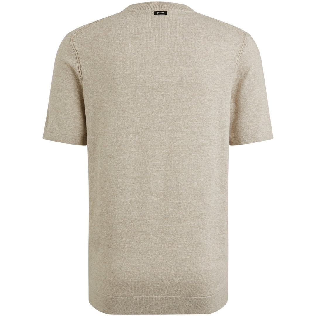 Short Sleeve R-neck Cotton Linen B - Zand