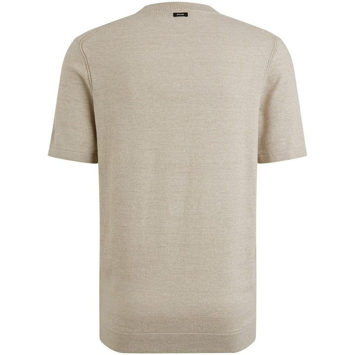 Short Sleeve R-neck Cotton Linen B - Zand