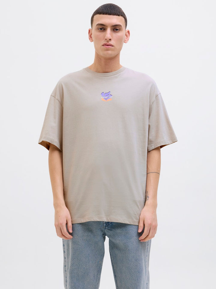 Jjeames Tee Ss Crew Neck - Beige