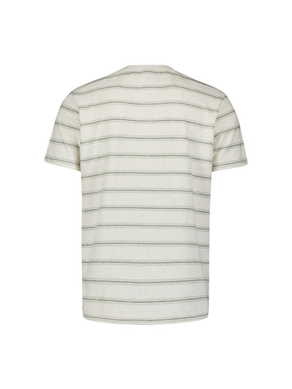 T-shirt Crewneck Jacquard Stripe - Ecru Dessin