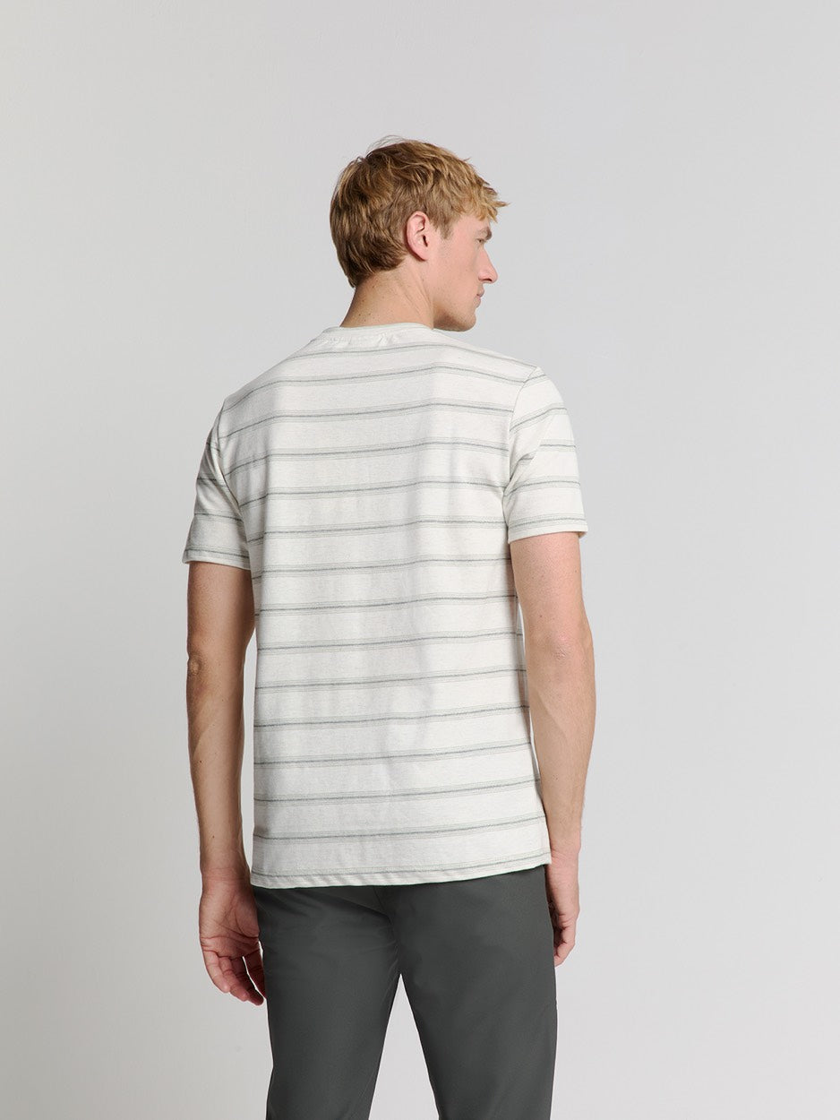 T-shirt Crewneck Jacquard Stripe - Ecru Dessin