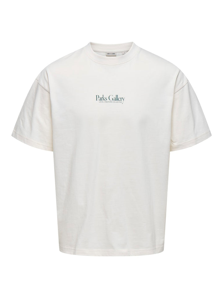 Onsparker Ss Loose Tee - Wit Dessin