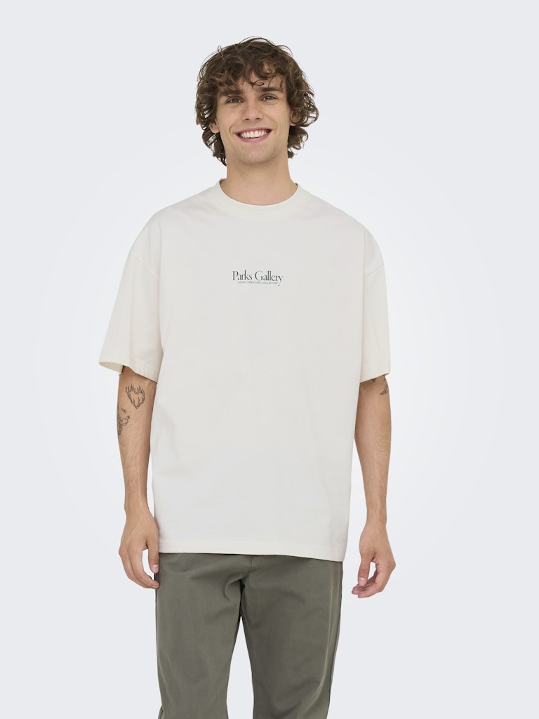 Onsparker Ss Loose Tee - Wit Dessin