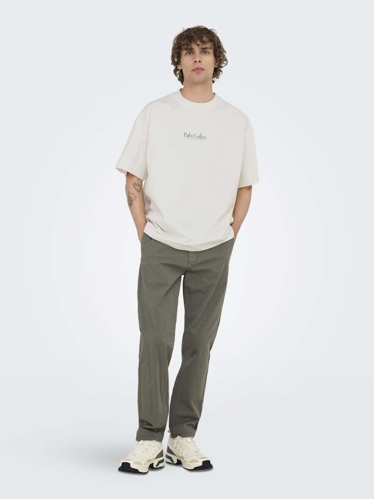 Onsparker Ss Loose Tee - Wit Dessin