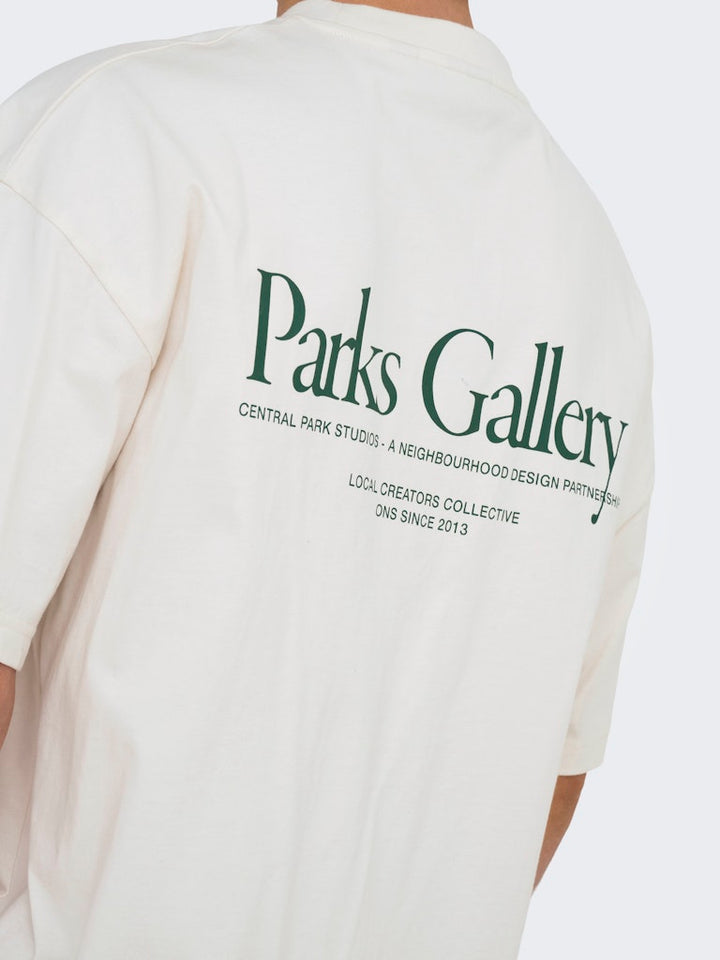 Onsparker Ss Loose Tee - Wit Dessin