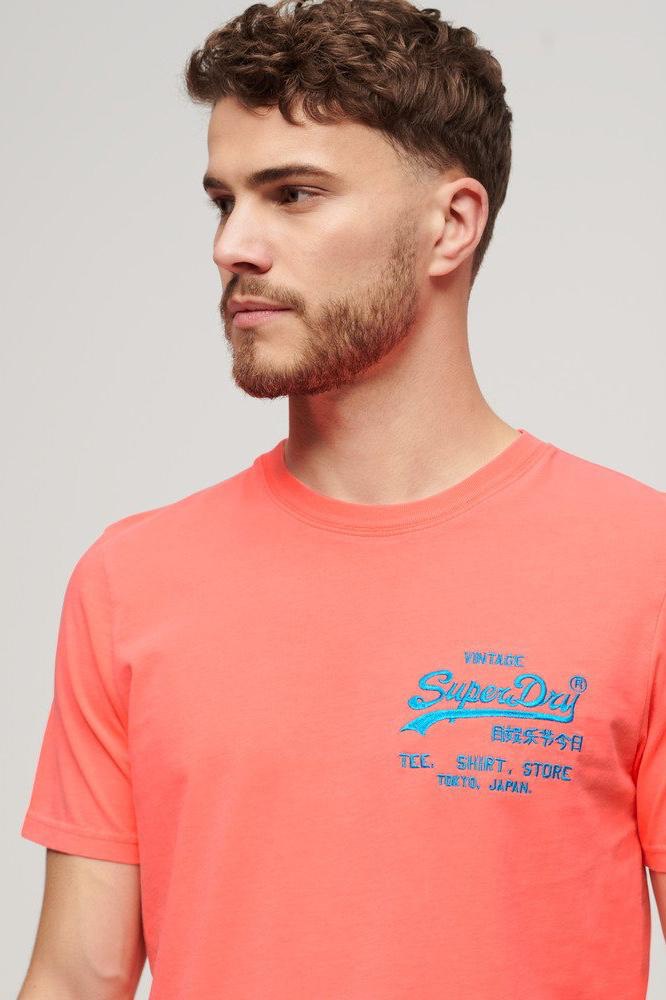 Neon Vintage Log T-shirt - Oranje