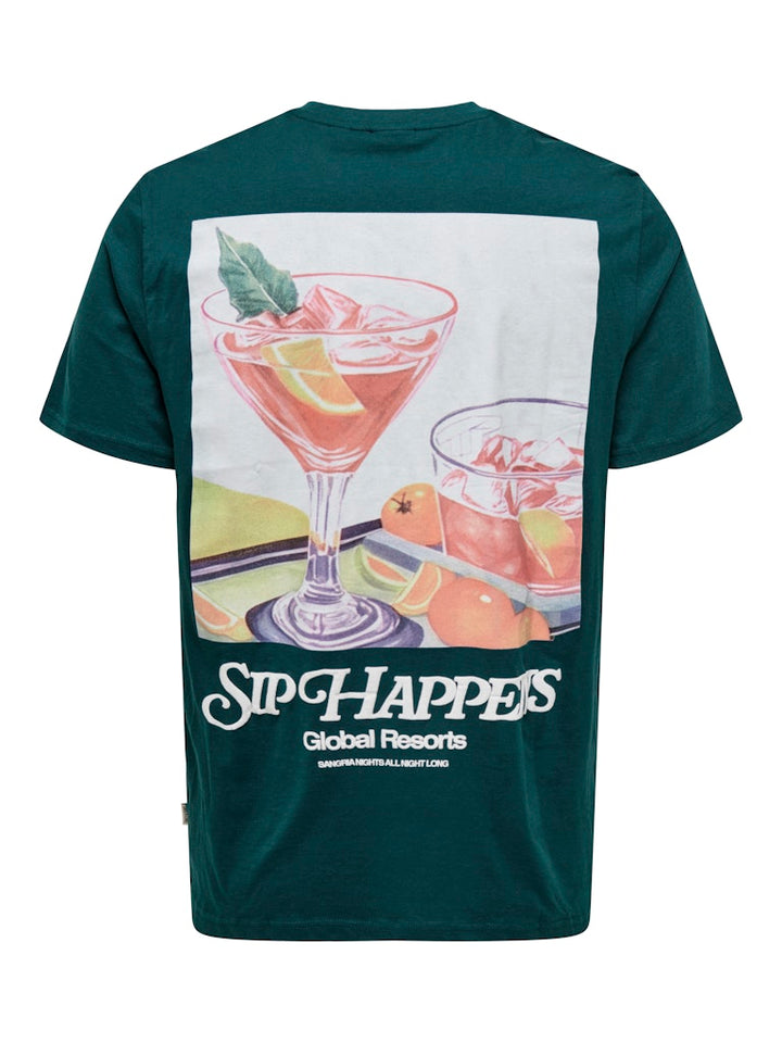 Onschris Life Reg Ss Tee - Donkergroen