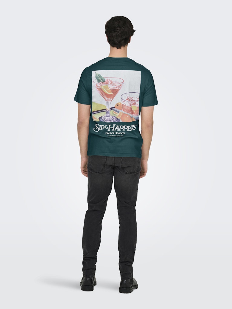 Onschris Life Reg Ss Tee - Donkergroen
