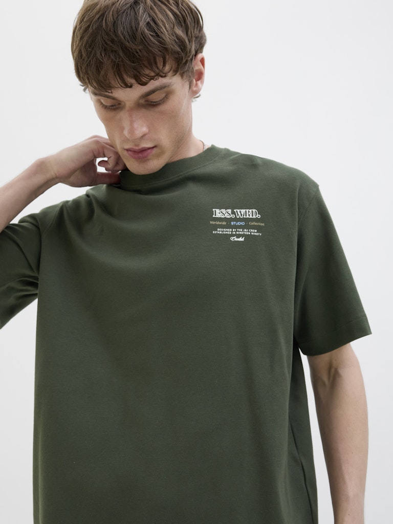 Jjeurban Edge Studio Tee Ss O-neck Noos - Donkergroen