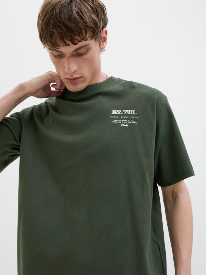 Jjeurban Edge Studio Tee Ss O-neck Noos - Donkergroen