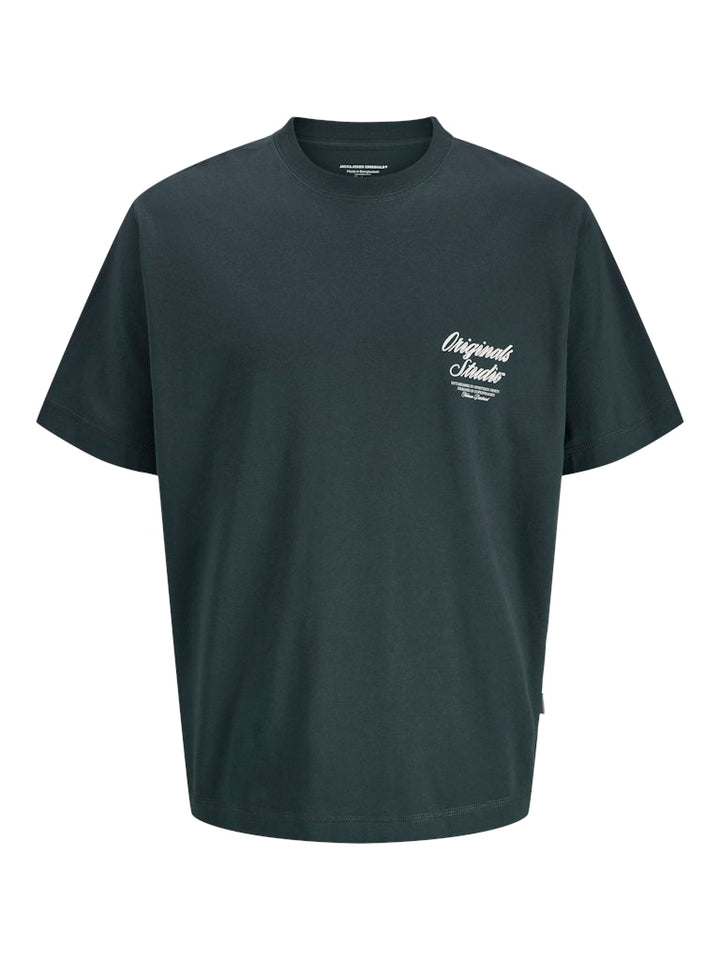 Jornorrebro Typo Tee Ss Crew Neck Noos - Donkergroen