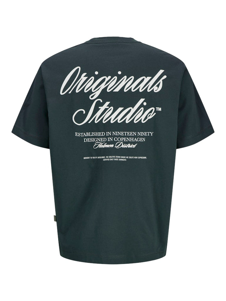 Jornorrebro Typo Tee Ss Crew Neck Noos - Donkergroen