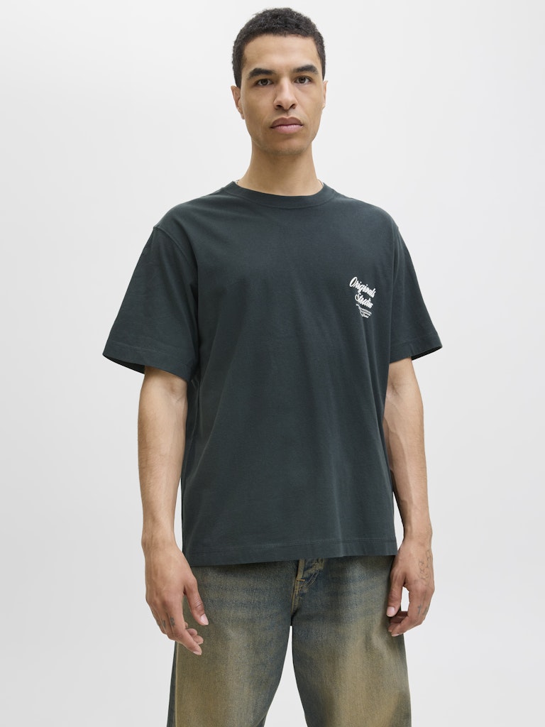 Jornorrebro Typo Tee Ss Crew Neck Noos - Donkergroen